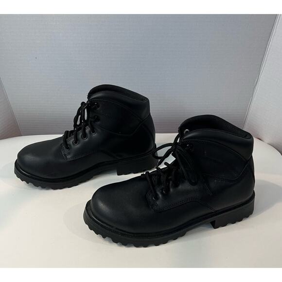NEW Brahma Men’s Vegan Black Slip/Oil Resistant Lace Up Work Ankle Boots 8W - Picture 1 of 10